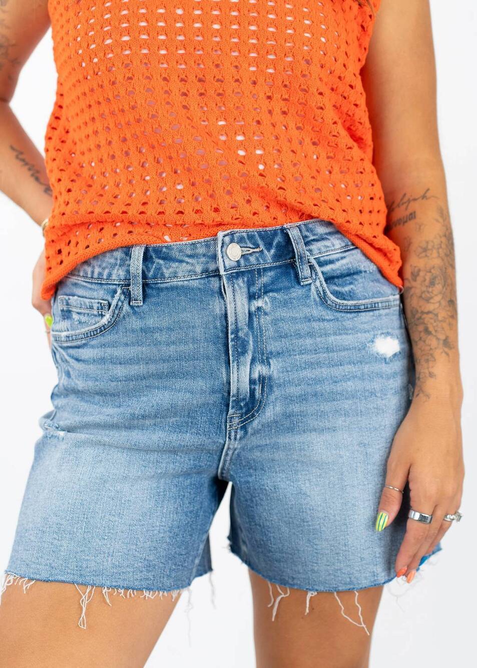NEW VERVET BY FLYING MONKEY bluebell high rise shorts in live-wire